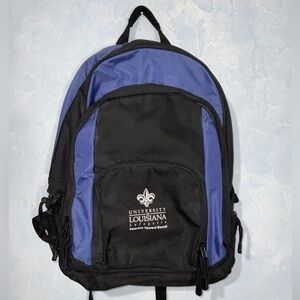 Coronado Backpack, Bookbag~University Of Louisiana~Blue & Black Nylon & Canvas